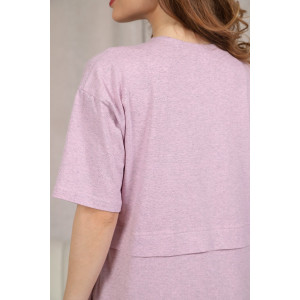 Халат женский "Эва" кулирка меланж (последний размер) розовый 46