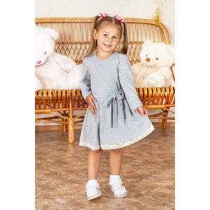 Платье детское интерлок (р-ры: 56-72) серый меланж 