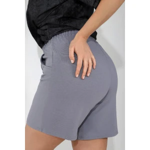 Шорты женские "Отпуск-4" футер 2-х нитка с лайкрой (р-ры: 48-58) серый Шорты женские "Отпуск-4" футер 2-х нитка с лайкрой (р-ры: 48-58) серый