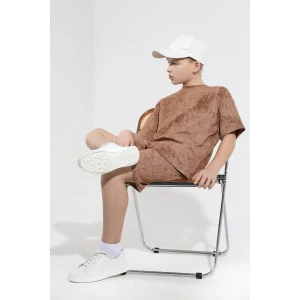 Костюм двойка детский "Дым-1" кулирка (р-ры: 140-170) коричневый Костюм двойка детский "Дым-1" кулирка (р-ры: 140-170) коричневый