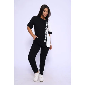 Костюм двойка женский №65057 кулирка (р-ры: 48-70) черный Костюм двойка женский №65057 кулирка (р-ры: 48-70) черный