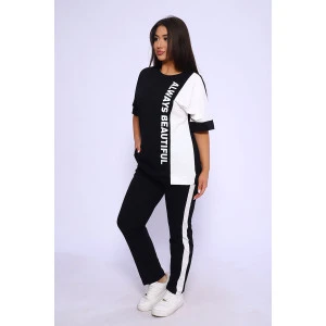 Костюм двойка женский №65057 кулирка (р-ры: 48-70) черный Костюм двойка женский №65057 кулирка (р-ры: 48-70) черный
