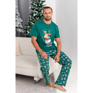 Пижама мужская "Все будет!" 2262-К трикотаж (последний размер) изумрудный 54 Пижама мужская "Все будет!" 2262-К трикотаж (последний размер) изумрудный 54