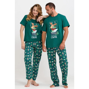 Пижама мужская "Все будет!" 2262-К трикотаж (последний размер) изумрудный 54 Пижама мужская "Все будет!" 2262-К трикотаж (последний размер) изумрудный 54