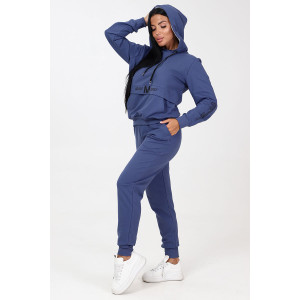 Костюм двойка женский КФ-20 "Принт Макси" футер (последний размер) мави 60