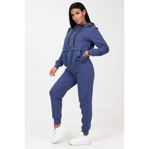 Костюм двойка женский КФ-20 "Принт Макси" футер (последний размер) мави 60