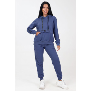 Костюм двойка женский КФ-20 "Принт Макси" футер (последний размер) мави 60