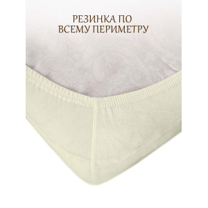 Простыня детская на резинке кулирка 037226 молочный