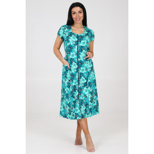 Халат женский ХК-548 кулирка (последний размер) пятилистник изумруд 60 Халат женский ХК-548 кулирка (последний размер) пятилистник изумруд 60