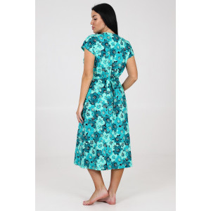 Халат женский ХК-548 кулирка (последний размер) пятилистник изумруд 60 Халат женский ХК-548 кулирка (последний размер) пятилистник изумруд 60