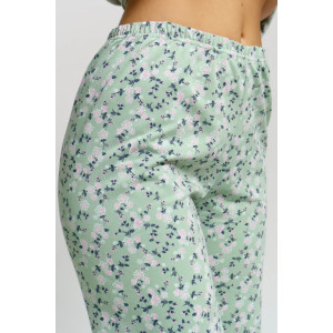 Пижама женская "Юля" 1326 кулирка (последний размер) зеленый горох 50,58