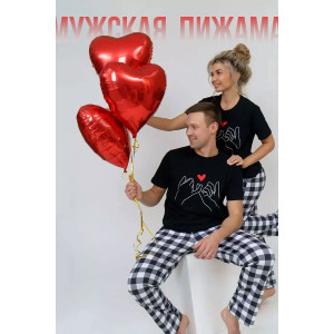 Пижама мужская №09 "Клятва" кулирка (последний размер) черный 48