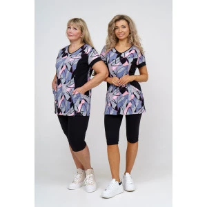 Костюм двойка женский №36949 кулирка с лайкрой (р-ры: 48-62)