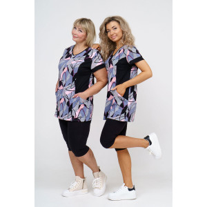 Костюм двойка женский №36949 кулирка с лайкрой (р-ры: 48-62)