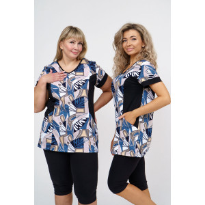 Костюм двойка женский №36948 кулирка с лайкрой (р-ры: 48-62)