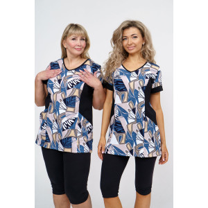 Костюм двойка женский №36948 кулирка с лайкрой (р-ры: 48-62)
