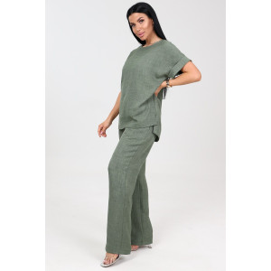 Костюм двойка женский "Шик" КЛ-2572 трикотаж (р-ры: 48-58) фисташка