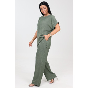 Костюм двойка женский "Шик" КЛ-2572 трикотаж (р-ры: 48-58) фисташка