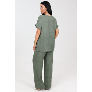 Костюм двойка женский "Шик" КЛ-2572 трикотаж (р-ры: 48-58) фисташка