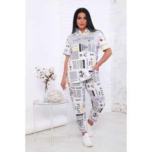 Костюм двойка женский №1059 кулирка (р-ры: 46-62) белый