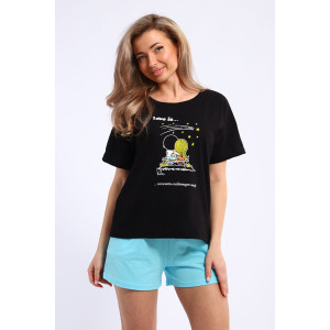 Костюм двойка женский №88112 "Love is" кулирка (р-ры: 46-60) ментол