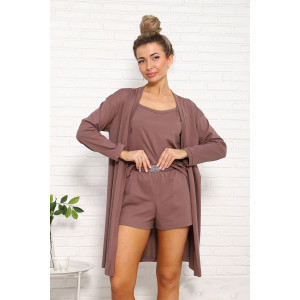 Костюм тройка женский №1055 кулирка (р-ры: 46-54) капучино