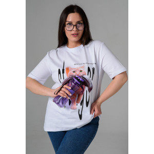 Футболка унисекс №8548 кулирка (р-ры: 48-62) белый Чужой