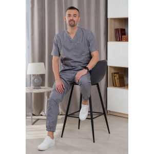 Костюм медицинский хирургический мужской М-173-73 тиси (р-ры: 46-56) графит