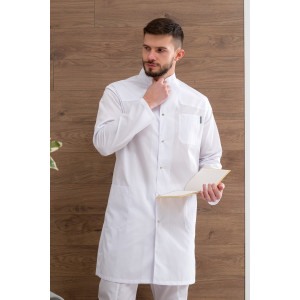 Халат медицинский мужской М-048 тиси (р-ры: 38-60) белый