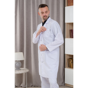 Халат медицинский мужской М-015 тиси (р-ры: 40-66) белый