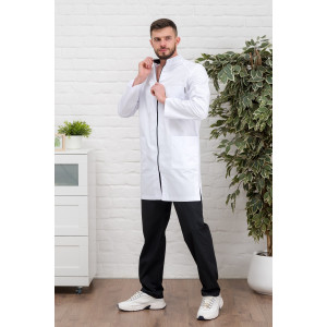 Халат медицинский мужской М-076 элит-145 (р-ры: 46-60) белый