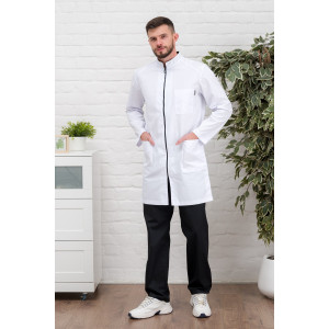 Халат медицинский мужской М-076 элит-145 (р-ры: 46-60) белый