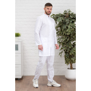 Халат медицинский мужской М-072 тиси (р-ры: 46-60) белый