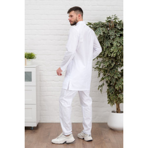 Халат медицинский мужской М-072 тиси (р-ры: 46-60) белый