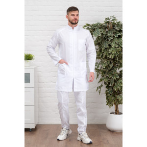 Халат медицинский мужской М-072 тиси (р-ры: 46-60) белый