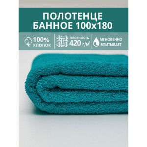 Полотенце махровое банное 049346 морская волна
