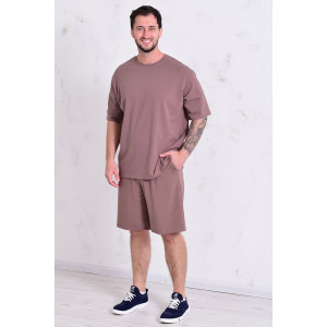 Костюм двойка мужской 9228а кулирка с лайкрой (р-ры: 46-60) капучино