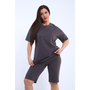 Костюм двойка женский КШЖ0023 кулирка (р-ры: XXL-7XL) серый