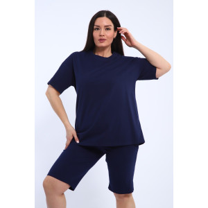 Костюм двойка женский КШЖ0023 кулирка (р-ры: XXL-7XL) синий