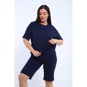 Костюм двойка женский КШЖ0023 кулирка (р-ры: XXL-7XL) синий