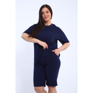 Костюм двойка женский КШЖ0023 кулирка (р-ры: XXL-7XL) синий