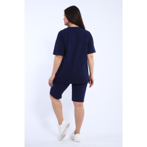 Костюм двойка женский КШЖ0023 кулирка (р-ры: XXL-7XL) синий