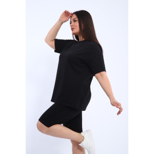 Костюм двойка женский КШЖ0023 кулирка (р-ры: XXL-7XL) черный