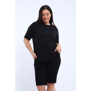 Костюм двойка женский КШЖ0023 кулирка (р-ры: XXL-7XL) черный