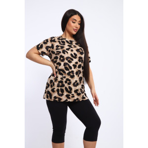 Костюм двойка женский КБЖЖ0050Д1 вискоза-кулирка (р-ры: XXL-7XL) песочный