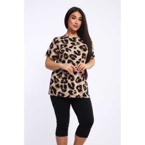 Костюм двойка женский КБЖЖ0050Д1 вискоза-кулирка (р-ры: XXL-7XL) песочный