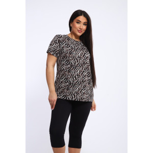 Костюм двойка женский КБЖЖ0050Д1 вискоза-кулирка (р-ры: XXL-7XL) коричневый
