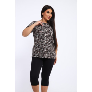 Костюм двойка женский КБЖЖ0050Д1 вискоза-кулирка (р-ры: XXL-7XL) коричневый