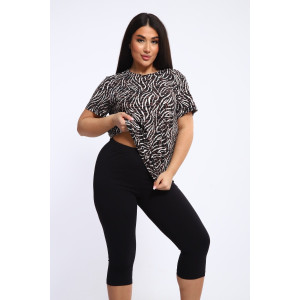 Костюм двойка женский КБЖЖ0050Д1 вискоза-кулирка (р-ры: XXL-7XL) коричневый