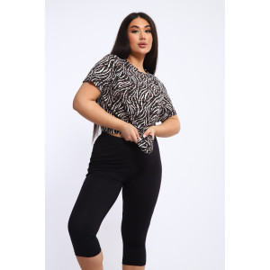 Костюм двойка женский КБЖЖ0050Д1 вискоза-кулирка (р-ры: XXL-7XL) коричневый